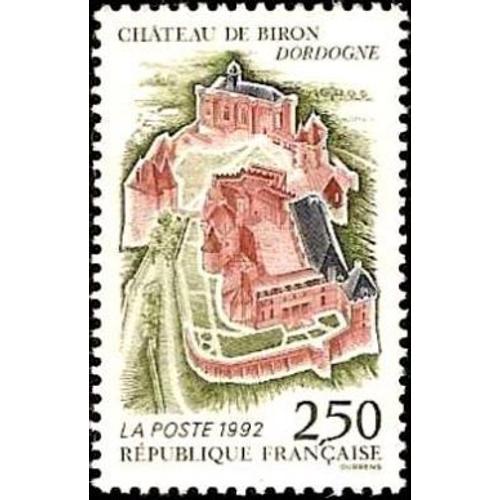 1 Timbre France 1992 Neuf- Château De Biron Dordogne - Yt 2763