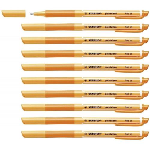 Stabilo Pointvisco Gel Pen - 0,5mm - Orange - Paquet De 10 Pcs