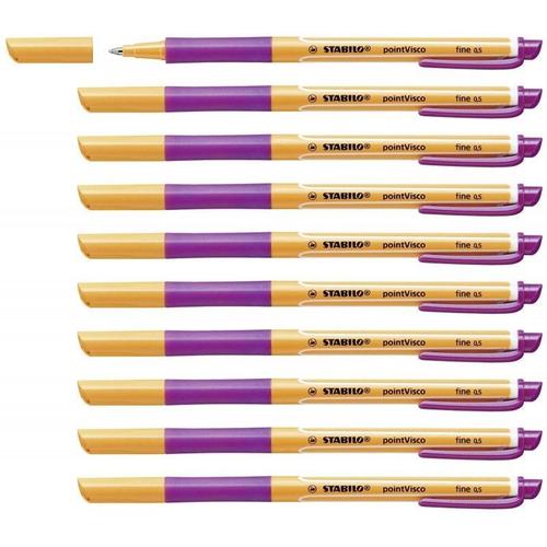Stabilo Pointvisco Gel Pen - 0,5mm - Violet - Paquet De 10 Pcs