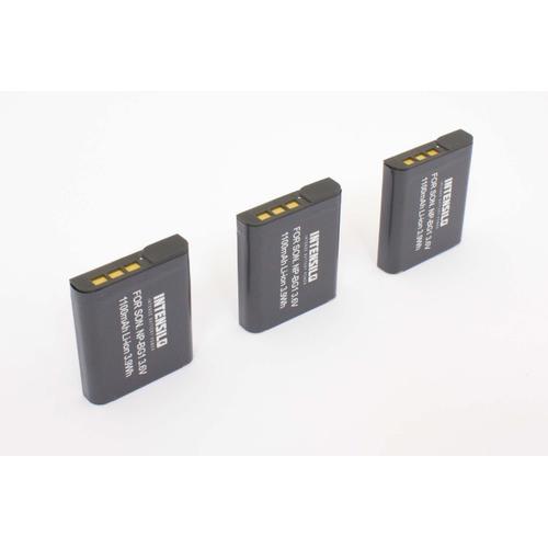 INTENSILO 3 x Li-Ion Batterie 1100mAh (3.6V) pour appareil photo, Sony Cyber-shot DSC-W55, DSC-W55/B, DSC-W55/L, DSC-W55/P comme NP-BG1.