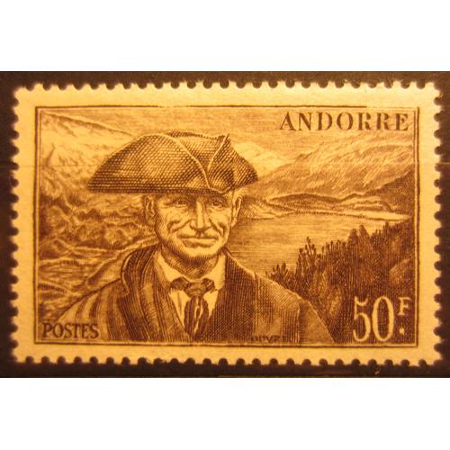 Timbre Andorre 1944 Yvert Et Tellier N°118 Conseiller Jaume Bonell 50f Neuf** Gomme Intacte