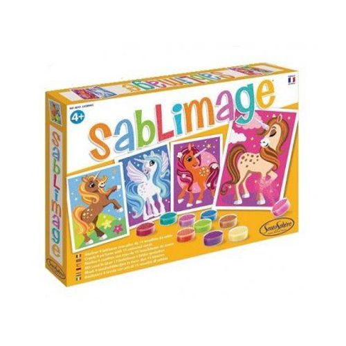 Sablimage Licornes 4 Tableaux De Sable Colore - Sentosphere - Loisirs Creatifs