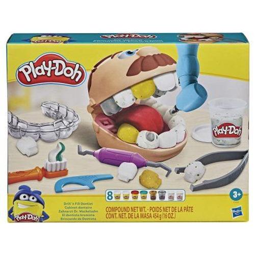 Coffret Play-Doh : Le Dentiste Avec 8 Pots De Pate A Modeler - Nouvelle Version