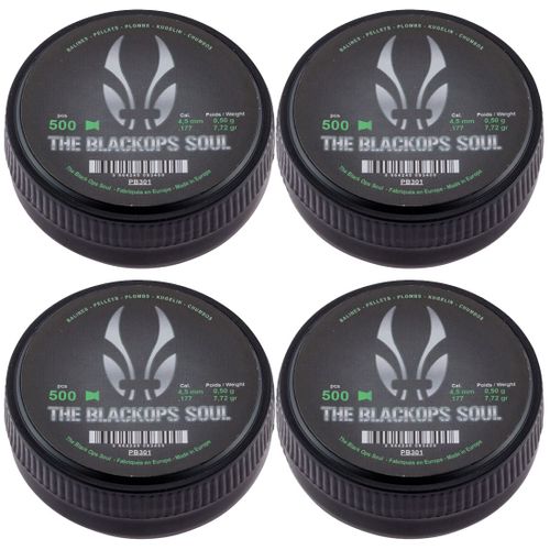 Boite De 500 Plombs 4.5 Mm Black Ops Soul Tête Match Plate Par 4