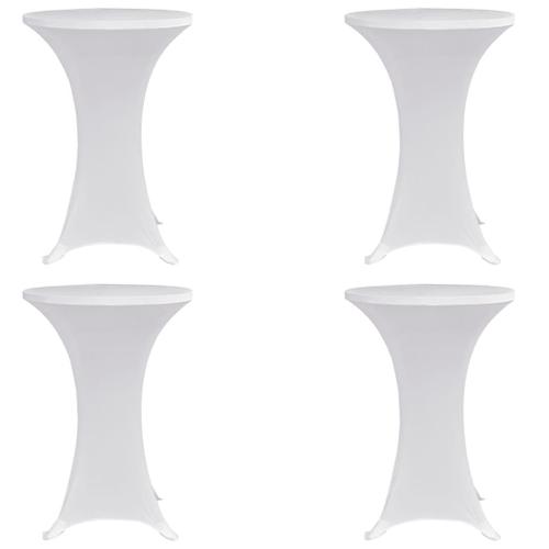 Housses Élastiques De Table Ø 80 Cm Blanc 4 Pièces Dec022507