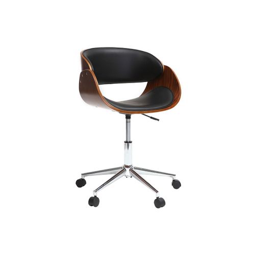 Chaise De Bureau ? Roulettes Noir Et Noyer Bent
