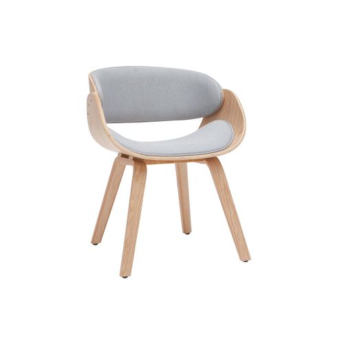 Chaise Design Tissu Gris Et Bois Clair Bent