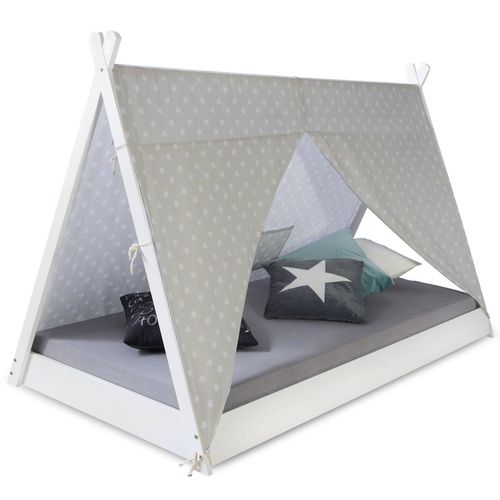 Lit Pour Enfant Tipi Tente Indienne 90 X 200 Cm En Bois Avec Tissu Et Sommier Lit06166/2