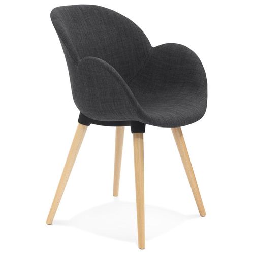 Chaise Design Scandinave 'tapioca' En Tissu Gris Foncé