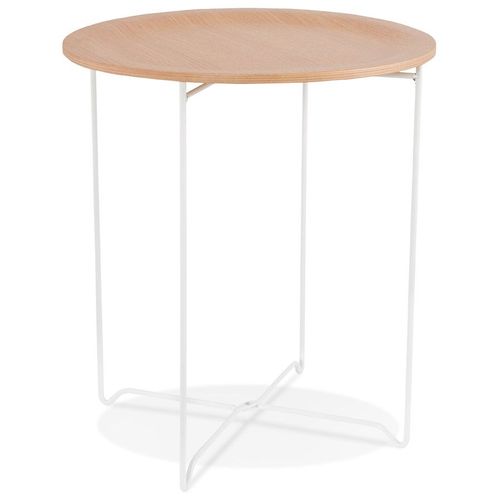 Table D'appoint Design 'tsunami' Blanc En Bois Et Métal