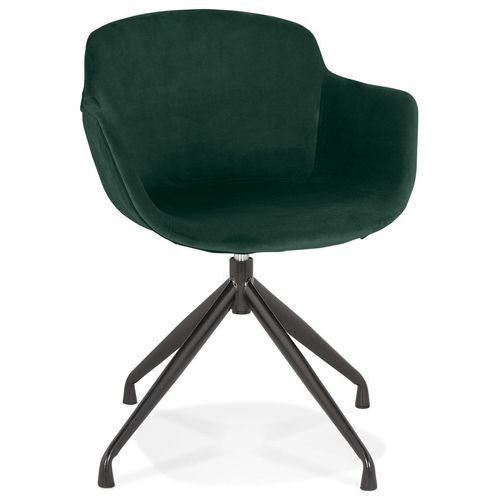 Chaise Design Avec Accoudoirs 'grapin' En Velours Vert
