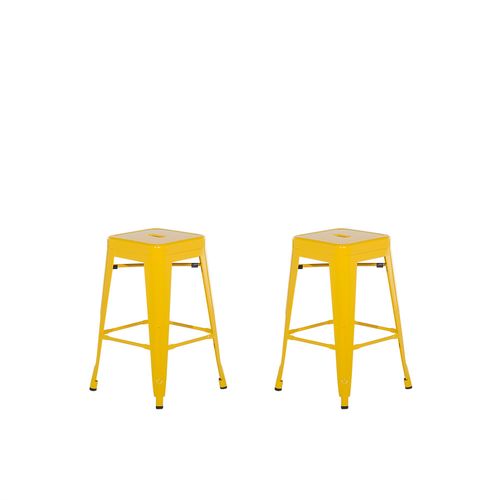 Lot De 2 Tabourets De Bar Cabrillo Métal Jaune