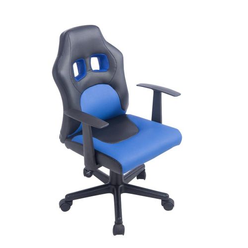 Fauteuil Chaise De Bureau Pour Enfant En Synthétique Bleu Hauteur Réglable Bur10189