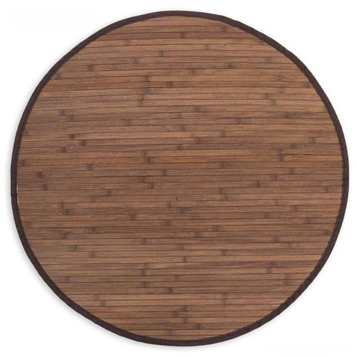 Tapis En Bambou Rond Brun Foncé Ø 200cm Tap06097