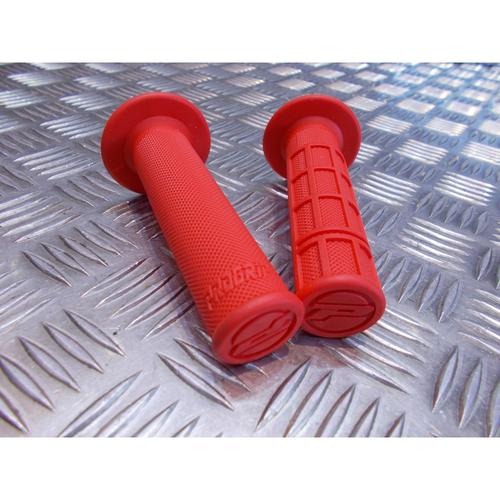 Jeu Poignee Caoutchouc Guidon 22 Mm Progrip Rouge Moto Scooter Quad Cross ... Revetement Accelerateur Gaz