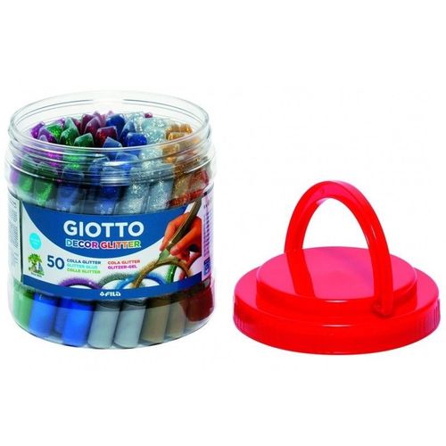 Giotto Seau Barat Tolo 50 Colle Métallique Glitter Coloré Assortiment
