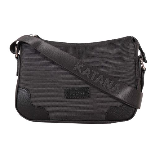 Sac bandoulière KATANA nylon garni cuir réf 6781 noir (4 couleurs disp.