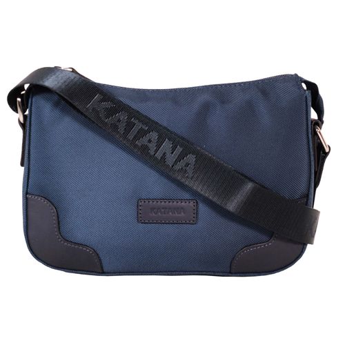 Sac bandoulière KATANA nylon garni cuir réf 6781 bleu marine (4 couleurs disp.