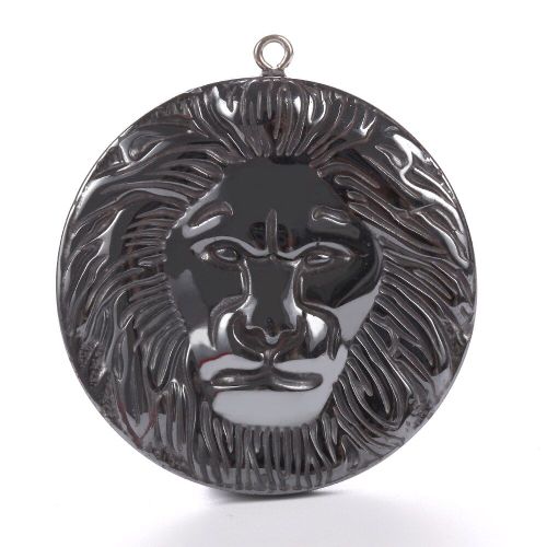 Pendentif En Pierre Hématite Naturelle, Face De Lion, Breloque En Métal, 44x44x4mm, Bijoux, Accessoires Pour La Fabrication De Colliers Pour Femmes Et Hommes