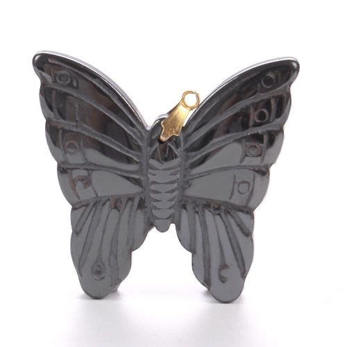 Pendentif En Pierre Hématite Naturelle, 35x33x5mm, Pendentif En Forme D'os, Breloque En Métal, Bijoux À Faire Soi Même, Accessoires Pour Femmes Et Hommes