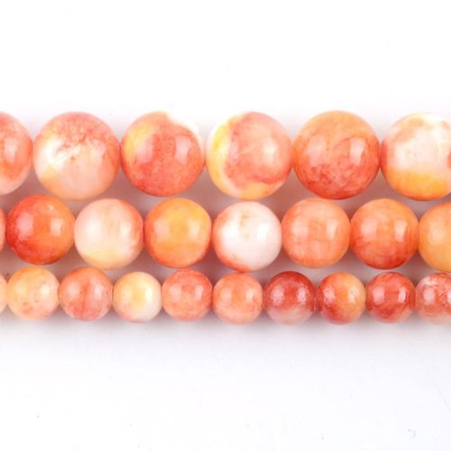Perles Rondes En Pierre De Jades Perse Naturelle, Orange, Pour La Fabrication De Bijoux, Collier De 6/8/10mm