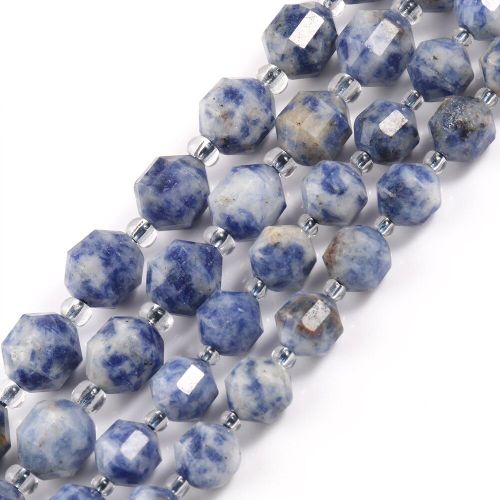 Pierre De Jaspe Sodalite Naturelle 15 '', Nouvelle Colonne D'énergie Forte À Facettes Bricolage Fabrication De Bijoux, Bracelets Cadeau D'anniversaire