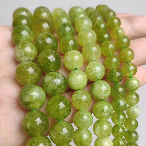 Perles Rondes En Pierre De Jades Pour La Fabrication De Bijoux, Pierres Minérales De 15 Pouces, Chrysoprase Naturelle, Tourmaline, Bracelet Pour Bricolage