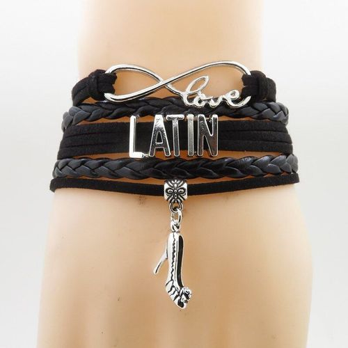 Bracelet Latin Mode Talons Hauts Charme Danseur Latin Cadeau Bracelets En Cuir Noir Bracelets Latins Pour Femme Passe Temps De Danse