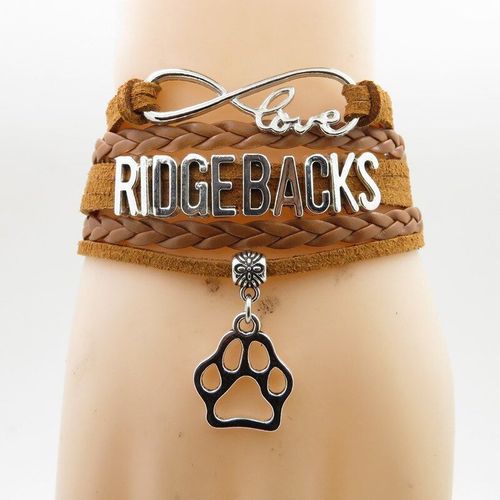 Bracelet En Cuir Pour Hommes Et Femmes, Bijou À La Mode Avec Patte De Chien, En Cuir Marron Et Rose