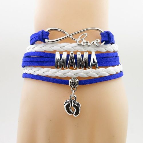 Bracelet Love Mama En Cuir Blanc, Breloque C¿Ur, Cadeau Pour Enfants, Bracelets Mama Pour Garçons Et Filles
