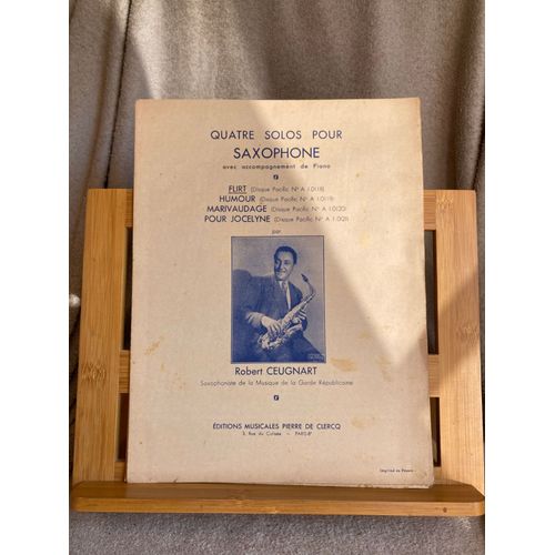 Robert Ceugnart Quatre Solos Pour Saxophone Et Piano Partition Éd. De Clercq 1947 N°1 Flirt