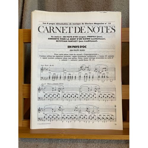 Carnet De Notes Pages Détachables Claviers Magazine N°13 Partition Piano 2000