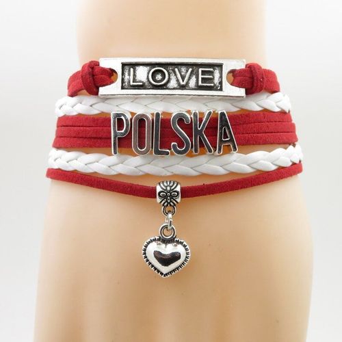 Amour Pays Polska Bracelet Coeur Charme Polska Pays Bracelets & Bracelets Pour Femmes Et Hommes Bijoux