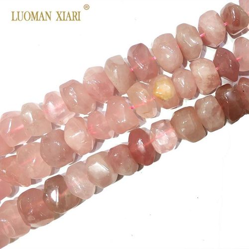 Perles En Pierre 100% Naturelle, Quartz Rose, Pour La Fabrication De Bijoux, Bracelet, Collier De 9 À 14mm, 15 Pouces, Haute Qualité