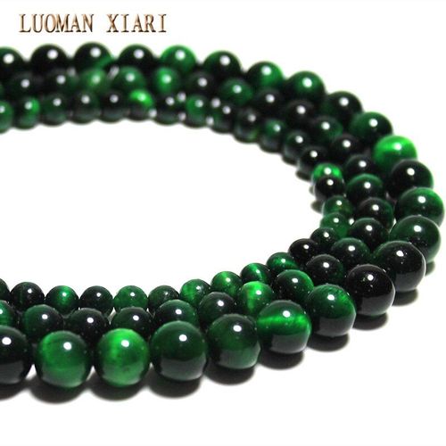 Perles En Pierre Semi Précieuses, ¿Il De Tigre Vert Naturel De Qualité Supérieure, Pour La Fabrication De Bijoux, Collier 6/8/10mm, Brin 15 '', Vente En Gros