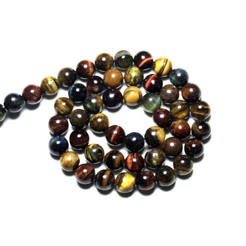 Perles En Pierre D'oeil De Tigre Naturelle, 3 Couleurs, Aaa +, Pour La Fabrication De Bijoux, Collier Bracelet À Bricoler Soi Même 6/8/10 12 Mm Brin 15 '', Vente En Gros