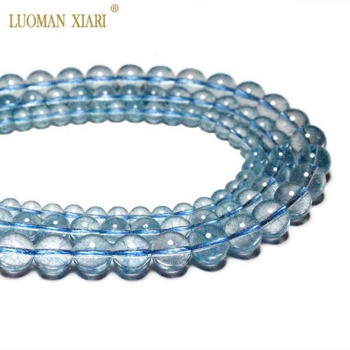 Perles En Cristal Bleu Naturel Aaa, Perles Topazes Bleues En Pierre Naturelle Pour La Fabrication De Bijoux Bracelet 6/ 8/10mm 15 "", Vente En Gros