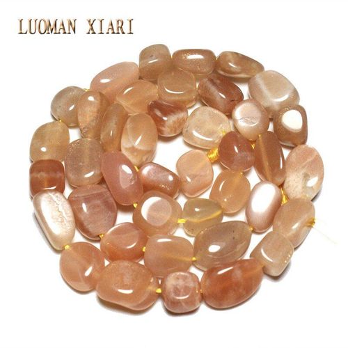 Perles En Pierre De Soleil Orange Naturelle, Forme Irrégulière De Gravier 7 11mm, Pour La Fabrication De Bijoux, Support De Collier 15 '', Vente En Gros