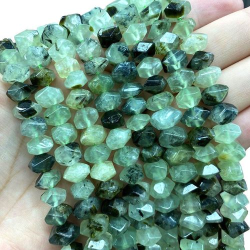 Perles En Pierre À Facettes Pour La Fabrication De Bijoux, Aaa 100% Vert Naturel, Roue Irrégulière, Bricolage, Bracelet Et Collier, 8 11mm, Vente En Gros