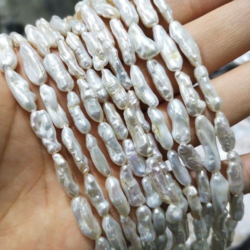Perle Naturelle Baroque Blanche, Bande Irrégulière, Perles Amples Pour La Fabrication De Bijoux, Collier, Perles D'espacement Faites À La Main, Bracelet À Bricoler Soi Même