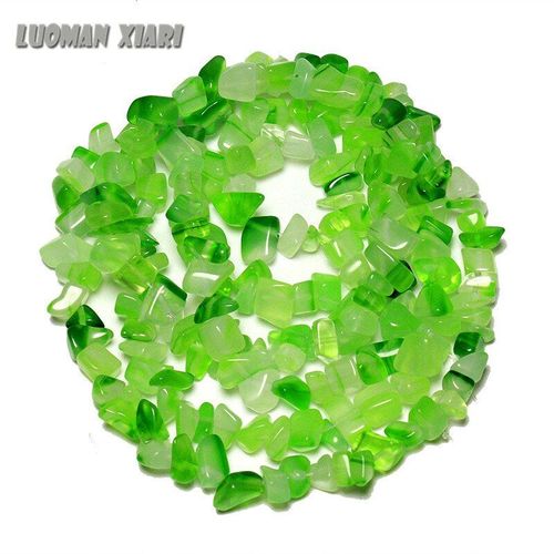 Aaa + Vente En Gros 5 8mm En Forme De Gravier, Perles De Pierre De Cristal En Verre Vert Pour La Fabrication De Bijoux, Bricolage Bracelet Collier Perles Brin 34