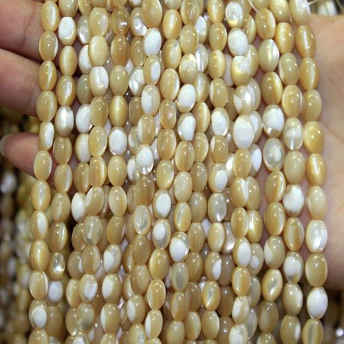 Perles Beiges De Trochus En Forme De Riz Naturel, Pour La Fabrication De Bijoux, Bracelet Et Collier, 4x7/5x8/6x9mm, Brin 15