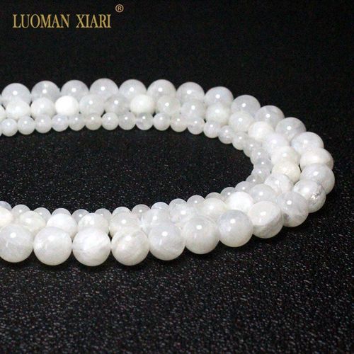 Perles En Pierre De Lune Blanche Naturelle, Aaa 100%, Pour La Fabrication De Bijoux, Collier 6/8/10mm, Brin 15 '', Vente En Gros