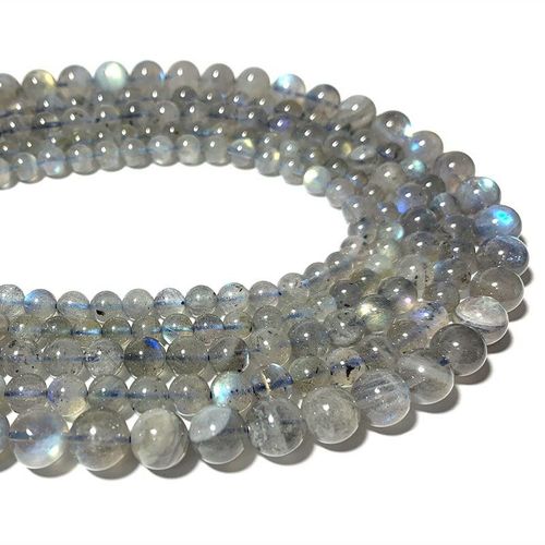 Pierre De Lune Grise Labradorite 100%, Perles Rondes Naturelles Pour La Fabrication De Bijoux, Bracelet Et Collier, 5/6/7/8/10mm, 15 Pouces, Vente En Gros