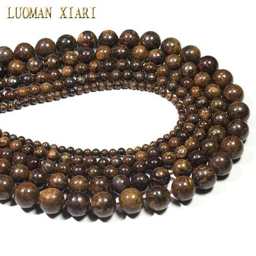 Perles Rondes En Pierre Naturelle Bronzite Marron Pour La Fabrication De Bijoux, Bracelet À Bricoler Soi Même Matériel De Collier 4/6/8/10/12mm Brin 15 '', Vente En Gros
