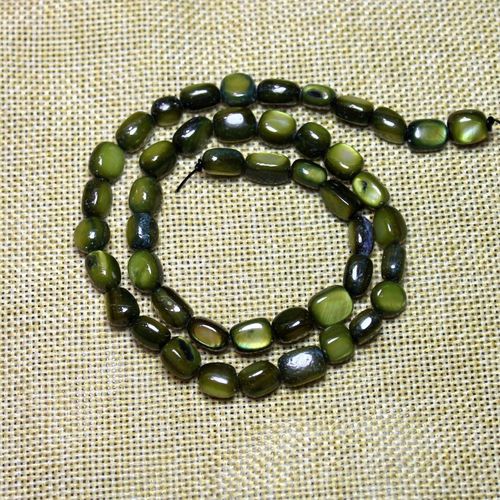 Perles De Coquillage Naturel De Gravier, 5 8mm, Trou Droit Pour La Fabrication De Bijoux, Teinture De Pierre Vert Foncé, Bricolage De Bracelet 15 '', Vente En Gros