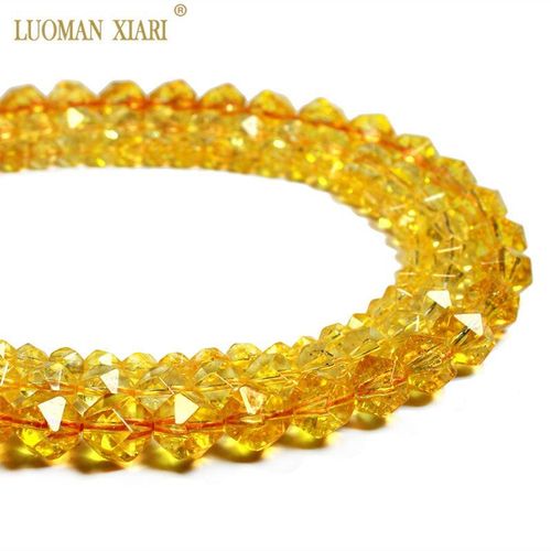 Citrines À Facettes 100% Naturelles Aaa, Perles Rondes En Cristal Jaune Pour La Fabrication De Bijoux, Bracelet À Bricoler Soi Même 6/8/10mm, Vente En Gros