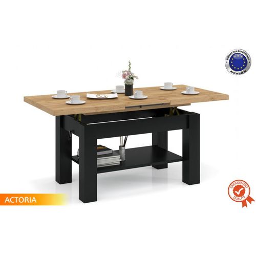 Table Basse Actoria Noir Bois Relevable Et Extensible Jusqu'? 150 Cm