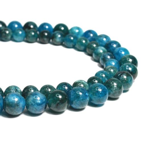 Perles Rondes En Apatite Bleue, Pierres Naturelles, Amples, Pour La Fabrication De Bijoux, Perles D'espacement, Bracelet Fait À La Main, Diy, 6/8/10mm, Vente En Gros