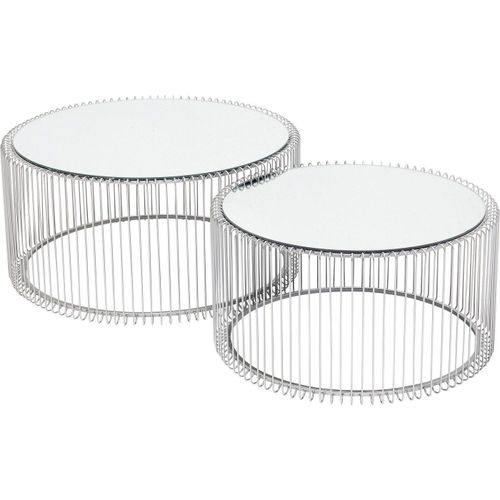 Tables Basses Rondes Wire Set De 2 Argentées Kare Design